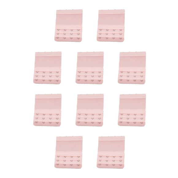 Qarigey Correa de extensión Extensores de sujetador Hebilla 3 filas 4 ganchos Sujetador alargado Lencería Gadgets Íntimos Camarón claro langostino claro rojo 10piezas