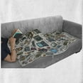 thumbnail image 6 of Hipster Soft Flannel Fleece Throw Blanket, Completion of Various Movie Radio Cartoon Items Old Nostalgic Colorful Drawings, Cozy Plush for Indoor and Outdoor Use, 50" x 60", Multicolor, by Ambesonne, 6 of 6