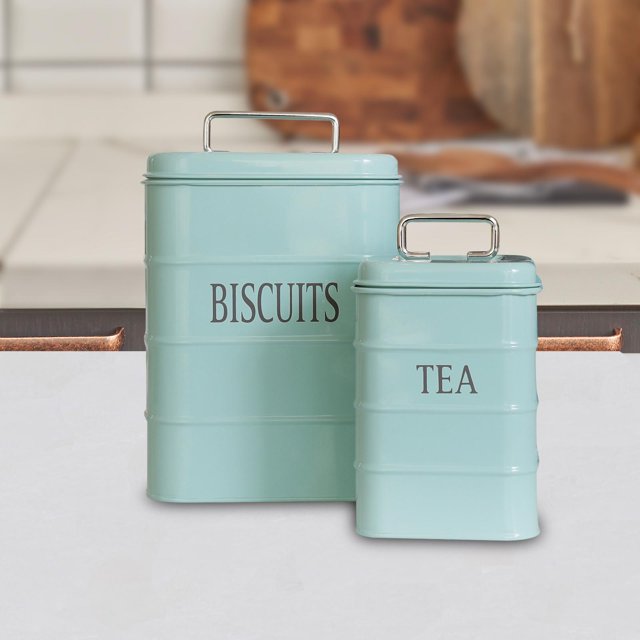 Botes de cocina Soledad latas de pan decoración con tapa contenedor de almacenamiento azul