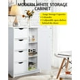 thumbnail image 5 of FurnitureR White Bathroom Storage Cabinet with Shelf/Drawers Narrow Corner Organizer Standing Cupboard, 5 of 6