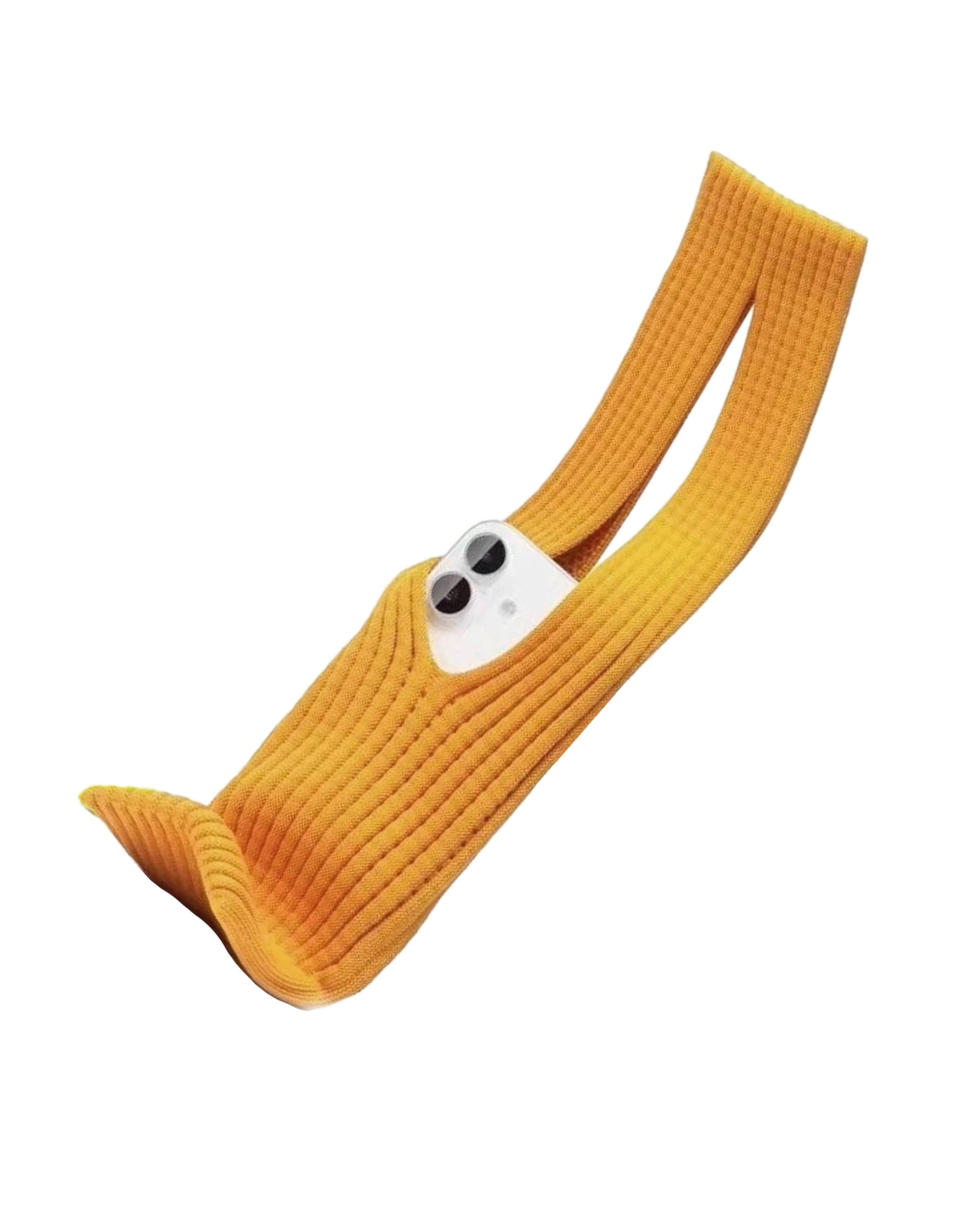 Short Elastic Knit Carry Sleeve for Phones - Gold