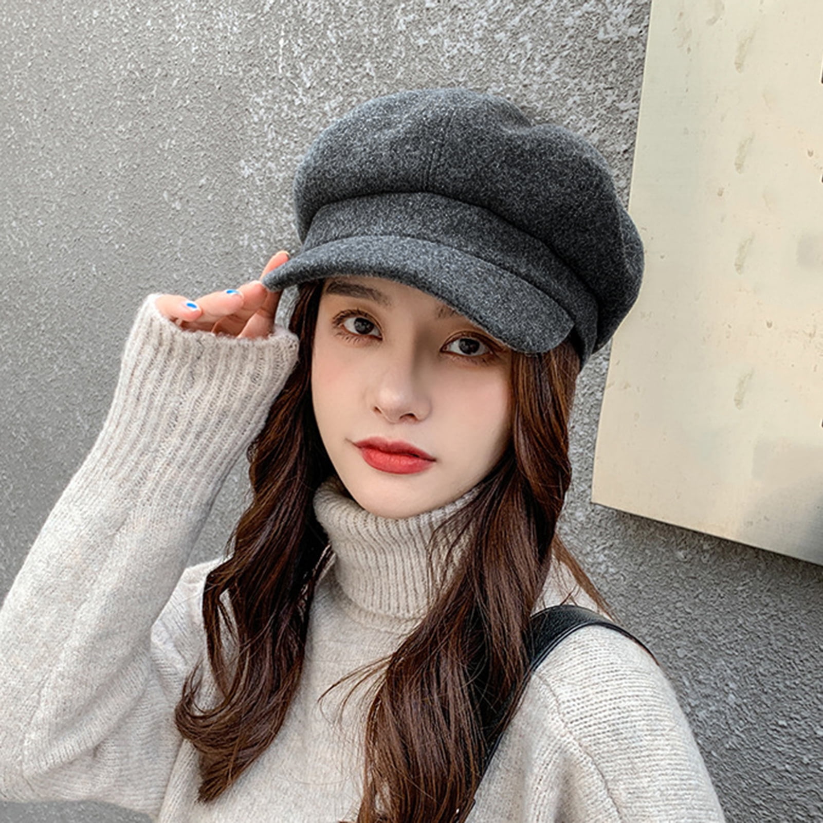 6434 French Beret Hats For Women Winter Newsboy Cap Spring Outdoor Sun Hat ZDWQFA Women Beret Newsboy Hat French Wool Cap Classic  main image 3