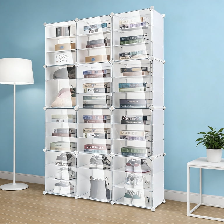 72 Pairs Shoes Organizer Cabinet, Shoe Container Storage Box Shoe
