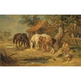 thumbnail image 2 of James Ward 14x11 Gold Ornate Wood Frame and Double Matted Museum Art Print Titled - The Midday Meal (ca. 1835), 2 of 4