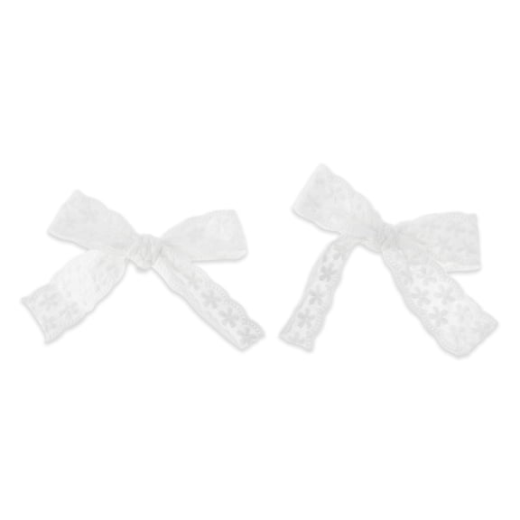 Unique Bargains 1 Pair Shoelace Charms Bow Style 2 Fashion Shoe Accessories White