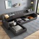 thumbnail image 2 of modern black fancy sofas beds stretch storage cute modular lazzy folding living room sofas foldable lounge divano home furniture My Lux Decor Round, 2 of 14