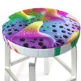 thumbnail image 3 of Hirioo Colorful Glitter Dagon Fruit for Round Bar Stool Seat Covers Washable Stool Cushion Slipcover Elastic Bar Chair Covers for 12-14 Inch Chair-14 inch, 3 of 7