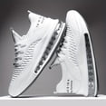 thumbnail image 2 of Men'S White Sneakers with Air Cushioning, Shock-Absorbing, Suitable for Sports, Walking, And Casual Wear, Trendy And Fashionable Everyday Shoes, 2 of 9