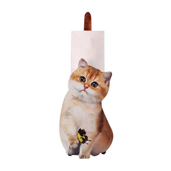 Adorable soporte para papel higiénico de pie con forma de gato y perro, dispensador de pañuelos decorativo con temática de mascotas, organizador peculiar, decoración para el baño del hogar, diseño de