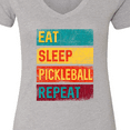 thumbnail image 4 of Inktastic Eat Sleep Pickleball Repeat Women's V-Neck T-Shirt, 4 of 5