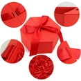 thumbnail image 3 of Caja de regalo grande hexagonal MACHAO roja con tapa de cinta, 3 of 5