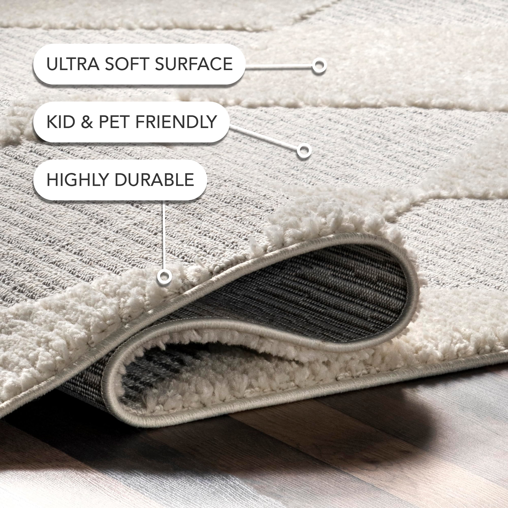 nuLOOM Marissa High/Low Diamond Tassel Area Rug, 2' 8" x 8', Runner, Off White