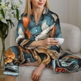 thumbnail image 6 of Disketp Colorful Koi Fish Art Pajamas Set Long Sleeve Sleepwear Womens Button Down Nightwear Pj Sets-{designName}-XX-Large, 6 of 7
