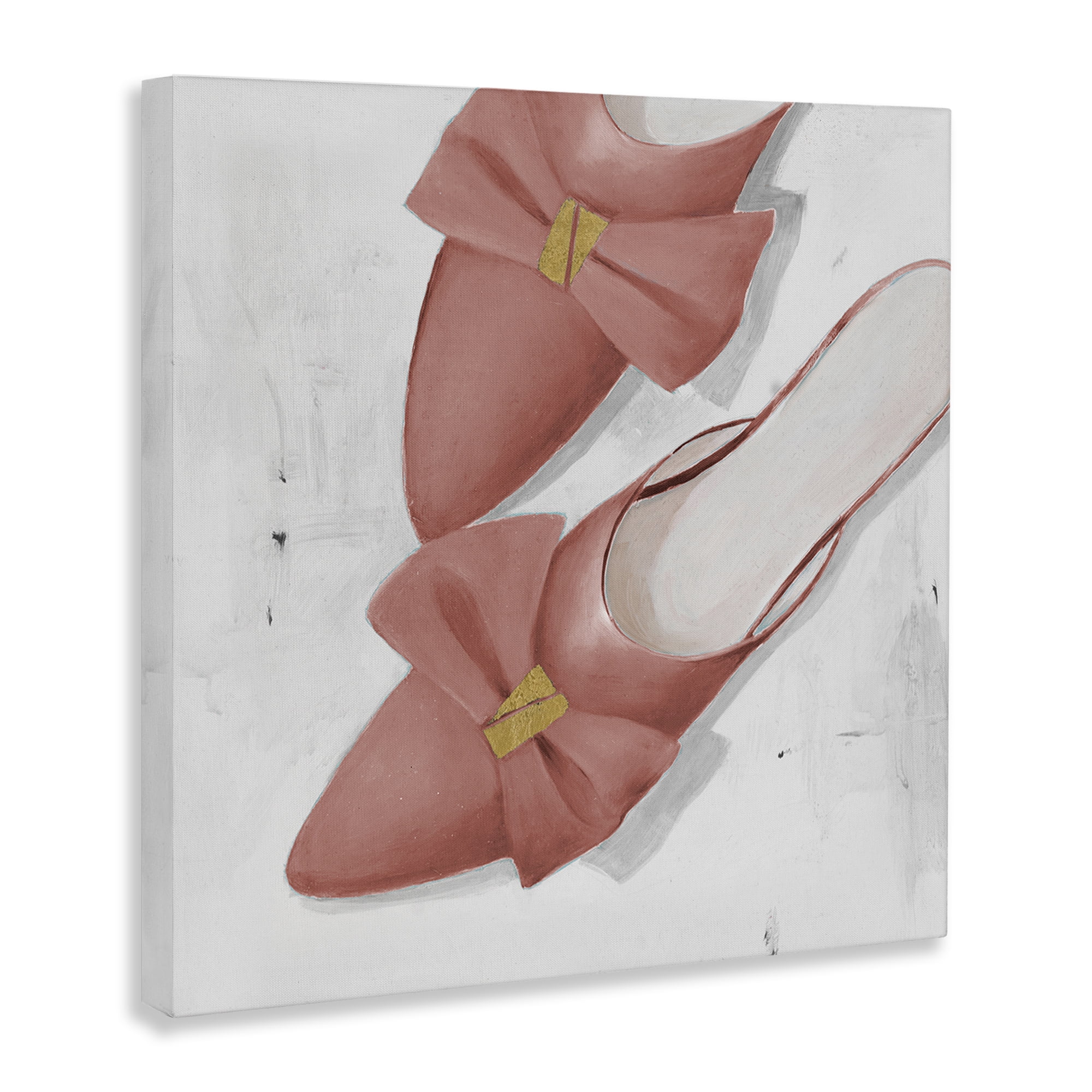 Stupell Industries Pink Kitten Heels Fashion Painting Wrapped Canvas Art Print Wall Art, 36 x 36