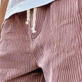 thumbnail image 5 of WTOBBY Men's Corduroy Fashion Casual Bermuda Shorts with Elastic Drawstring Waist, Contemporary Streetwear Design ,Pink 3XL, 5 of 5
