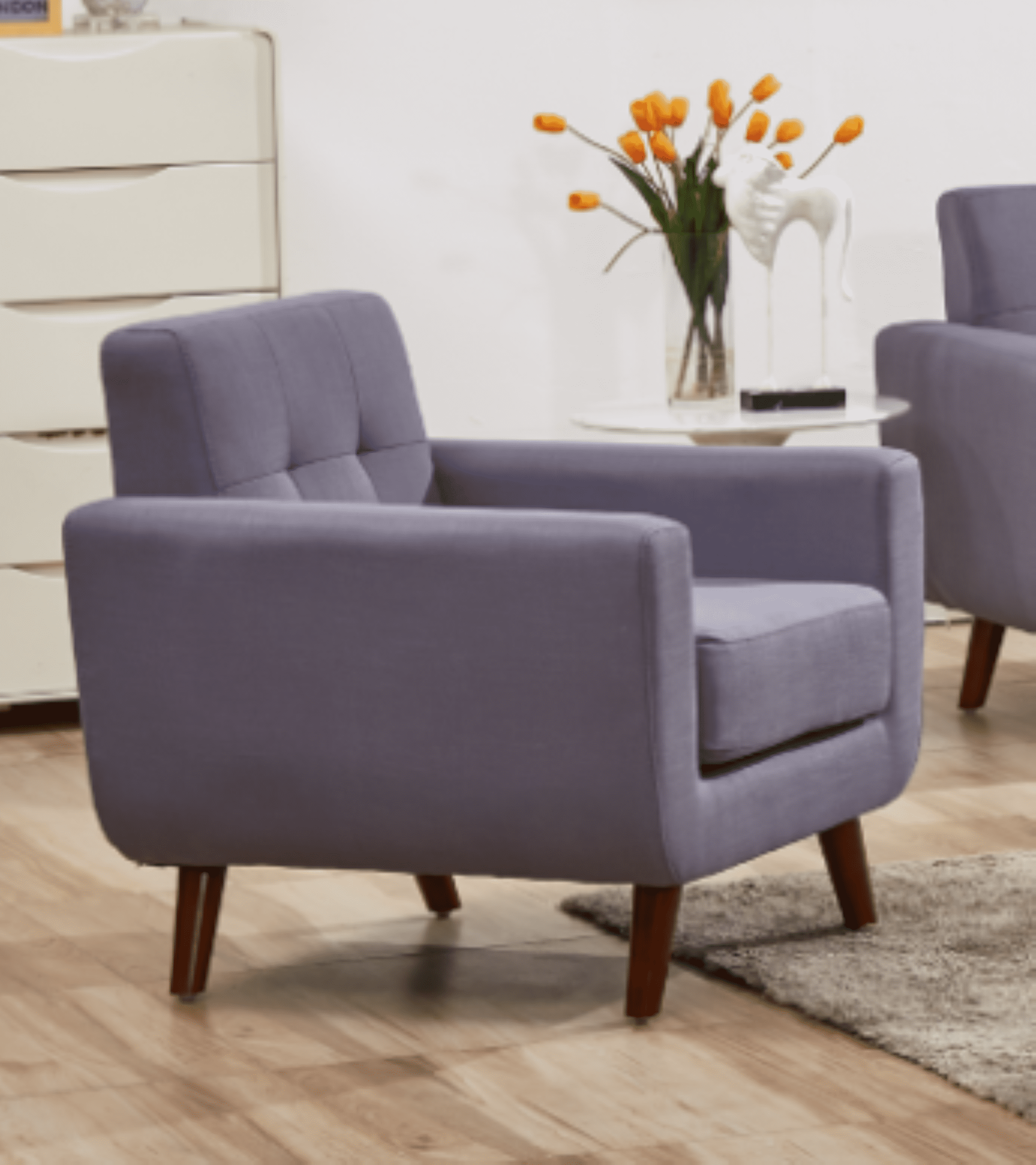 Zohaib 31.1'' Wide Tufted Linen Lounge Chair