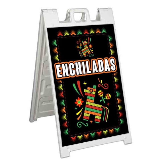 Enchiladas (24" X 36") Standard A-Frame Signicade, Includes Decal Applied To Stand