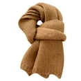 thumbnail image 2 of Solid Color Scarf Womens Winter Warm Wool Blend Knitted Soft Breathable Elastic Neck Warmer Warm Scarf, 2 of 3