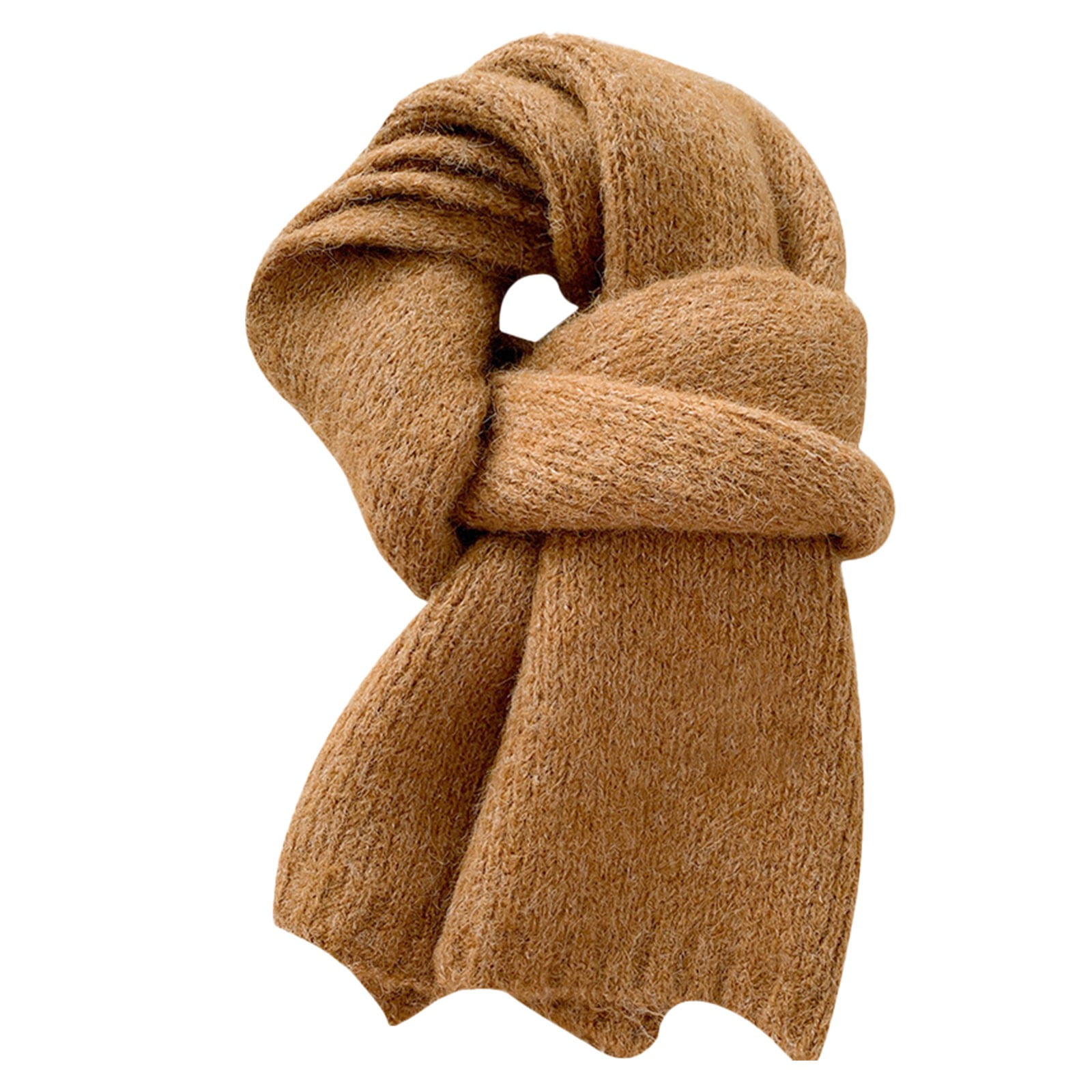 Scarf for Women Fashion Solid Color Wool Blend Knitted Winter Versatile Soft and Warm Woolen Bandanas Lightweight Women s Neckerchief