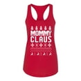 thumbnail image 2 of Mommy Claus Ugly Christmas Sweater Ladies Racerback Tank Top, Red, Medium, 2 of 3