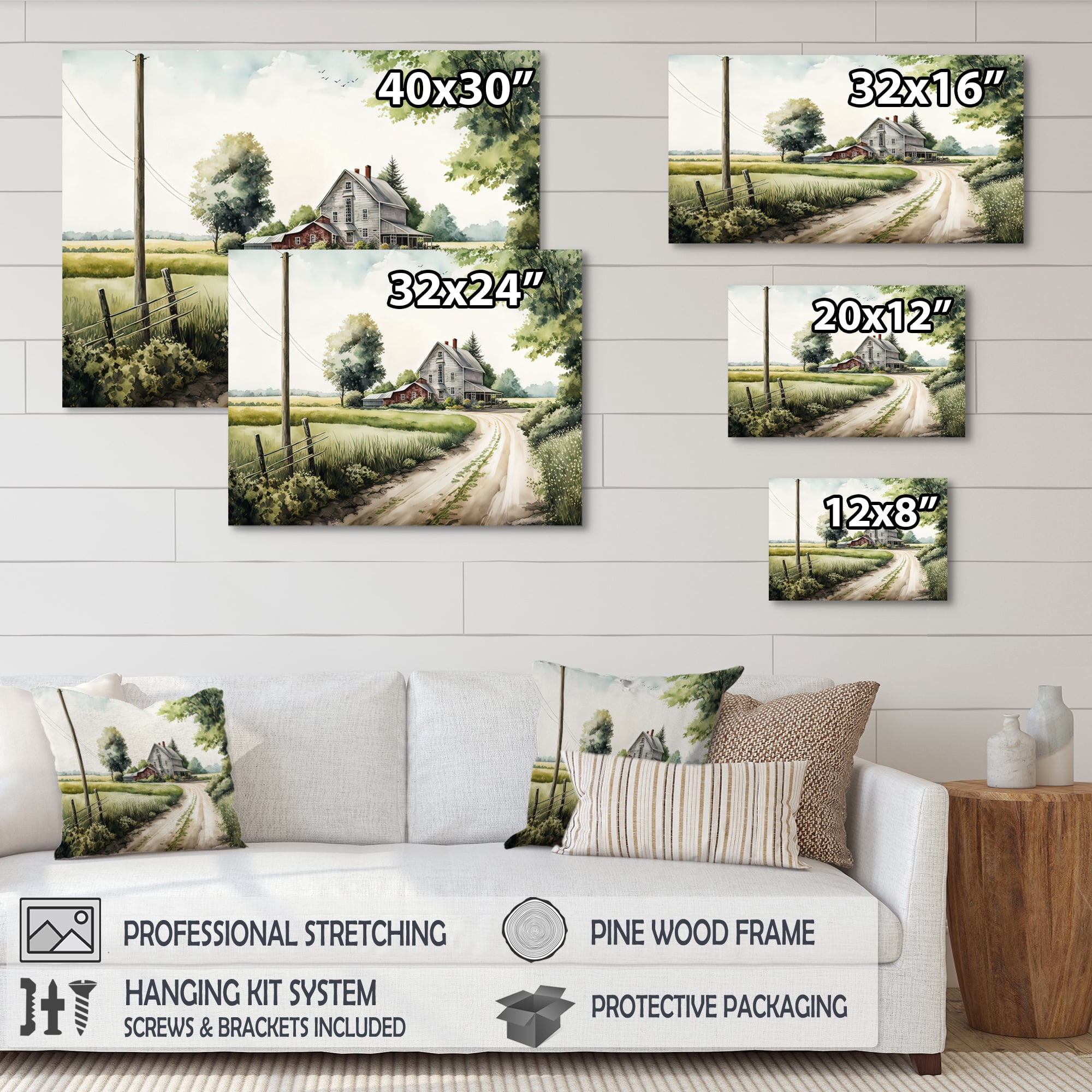 Designart Beautiful Barn In Spring V Canvas Wall Art