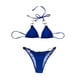 thumbnail image 1 of Conjunto de Bikini con cuello Halter de Metal para mujer, bañador Sexy de cintura baja con Tanga, traje de baño de 2 piezas de Color sólido, ropa de playa, 1 of 5