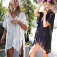 thumbnail image 1 of Femmes Maillot de Bain Dentelle Crochet Pompon Maillots de Bain Couvrir Robe de Plage, 1 of 5