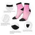 thumbnail image 5 of Rateoe Breast Cancer Pink Ribbons Awareness Pattern Quarter Crew Socks,Toe Seamed Ankle Socks,Cotton Cushioned Breathable Athletic Crew Sports Socks, 5 of 7