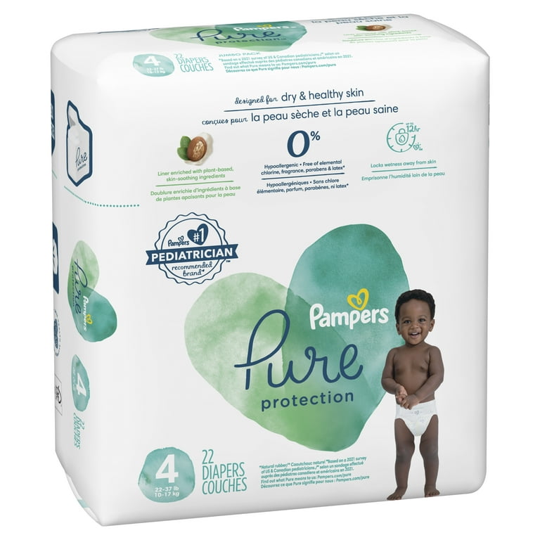 Pampers Pure Diapers Size 4, 22 Count (Select for More Options