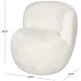 thumbnail image 3 of DecMode Polyester Rounded Barrel Lounge Chair, White, 3 of 12