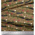 thumbnail image 2 of Soimoi Poly Georgette Fabric Insect,Leaves & Floral Artistic Print Fabric by Yards 52 Inch Wide, 2 of 3
