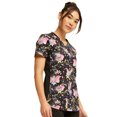 thumbnail image 3 of Tooniforms Women Scrubs Top V-Neck Print TF780, 3 of 6