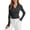 Dark Gray, variant on Jane Wardrobe Women's Long Sleeve Top, V-Neck with Slim Fit Casual Style