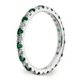thumbnail image 4 of 14k White Gold 3/8 carat Lab Grown Diamond VS/SI+ G+ and Lab Created Emerald Size 5 Eternity Band, 4 of 6