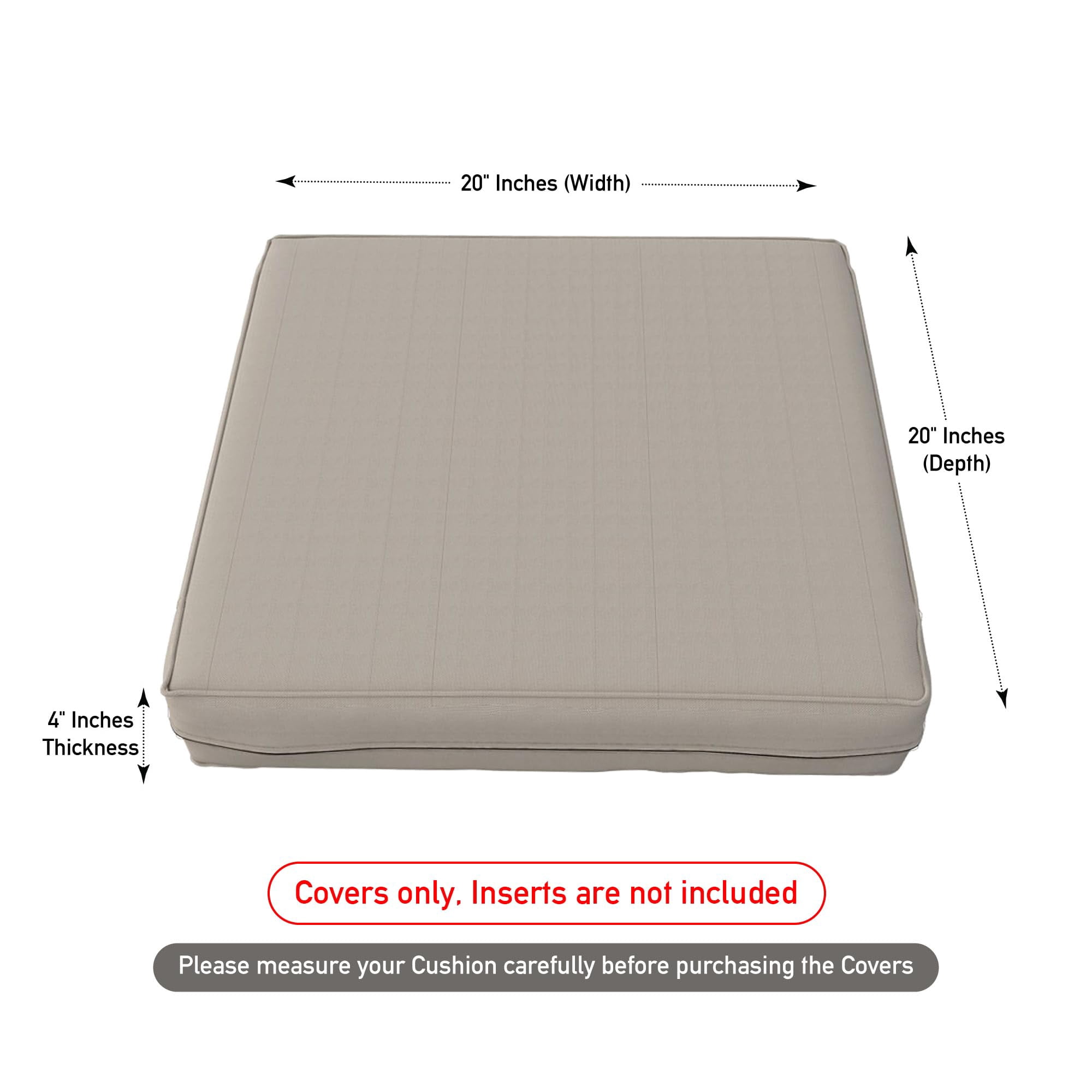 Covers&All Sofa Slipcovers – Waterproof Couch Cushion Covers for Patio Furniture, Pack of 2, Beige