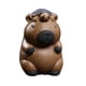 thumbnail image 5 of Mini estatua de capibara, figura en miniatura, mascota de té coleccionable, arcilla morada creativa Marrón oscuro, 5 of 9
