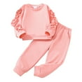 thumbnail image 2 of Esaierr Toddler Girls 2PCS Clothes Outfits Kids Sweatshirt + Pants Outfits Fall Long Sleeve Winter Clothing Set for 4-7Y, 2 of 6
