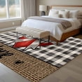 thumbnail image 4 of Bow on Heart Area Rugs 5'x7', Washable Small Throw Rugs for Laundry Room Playroom, Valentine's Day Love Black Gray Plaid Beige Indoor Outdoor Rug Non-Slip Low Pile Carpet Runner Reversible Floor Mats, 4 of 8