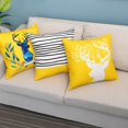 thumbnail image 2 of GMYLE Geometric Cotton/Linen Modern Square Throw Pillow, 20" x 20", Yellow, 2 of 3