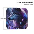 thumbnail image 3 of Pofeuu Feathered Wolf Print Leather Coasters Set of 6, Round Cups Mugs Mat Pad for Home Kitchen Heat Resistant Drink Coasters,Square, 3 of 7