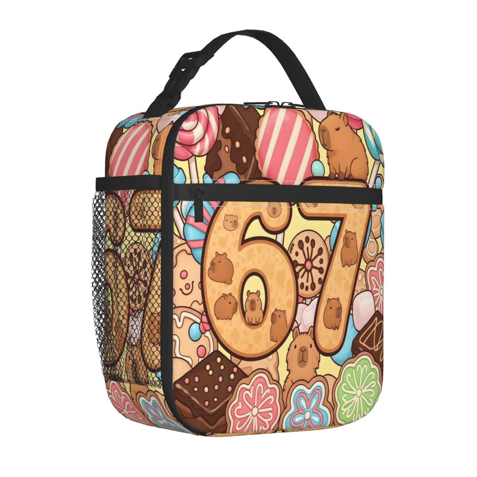 Lunch Bag For Women Men Insulated Portable Lunch Box Bento Box Office Picnic Travel Cooler Bag Capybara 67 Kawaii Design (4)