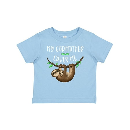 

Inktastic My Godmother Loves Me Cute Sloth and Baby Gift Baby Boy or Baby Girl T-Shirt