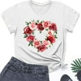 thumbnail image 5 of Womens Tops Plus Size Short Sleeve Round Neck Floral Print T-shirt Multicolor XL, 5 of 5