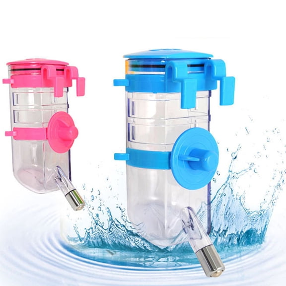 Walbest Dog Kennel Water Bottle Dispenser for Crate Dripless Pet Drinking Fountains No Drip Kettle with Automatically Feeding Water 350ml for Bunny Chinchilla Guinea Pig Ferret (Random Color)