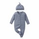 thumbnail image 1 of Conjunto De Mameluco Para Bebé Niñas Otoño Invierno Cuello Redondo Manga Larga Onesies Casual Waffle Rebeca Sólida Con Cremallera Con Sombrero Odeerbi LM103-6817, 1 of 8