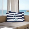 thumbnail image 3 of Navy Blue Stripe Nautical Lumbar Pillow Covers 20x12 Inch Set of 2, Aqua Anchor Summer Coastal Waterproof Outdoor Pillow Covers, Decorative Cushion Pillowcases for Couch, Sofa, Bed, Garden, Patio, 3 of 9