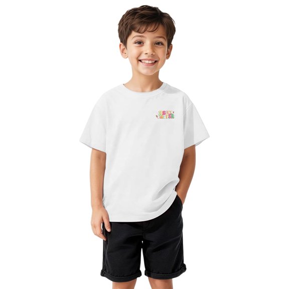 Aihuaihua Kids Easter Shirt Short Sleeve Egg Bunny Graphic T-Shirt Boys Girls Cute Funny Tees School Tshirts Tops