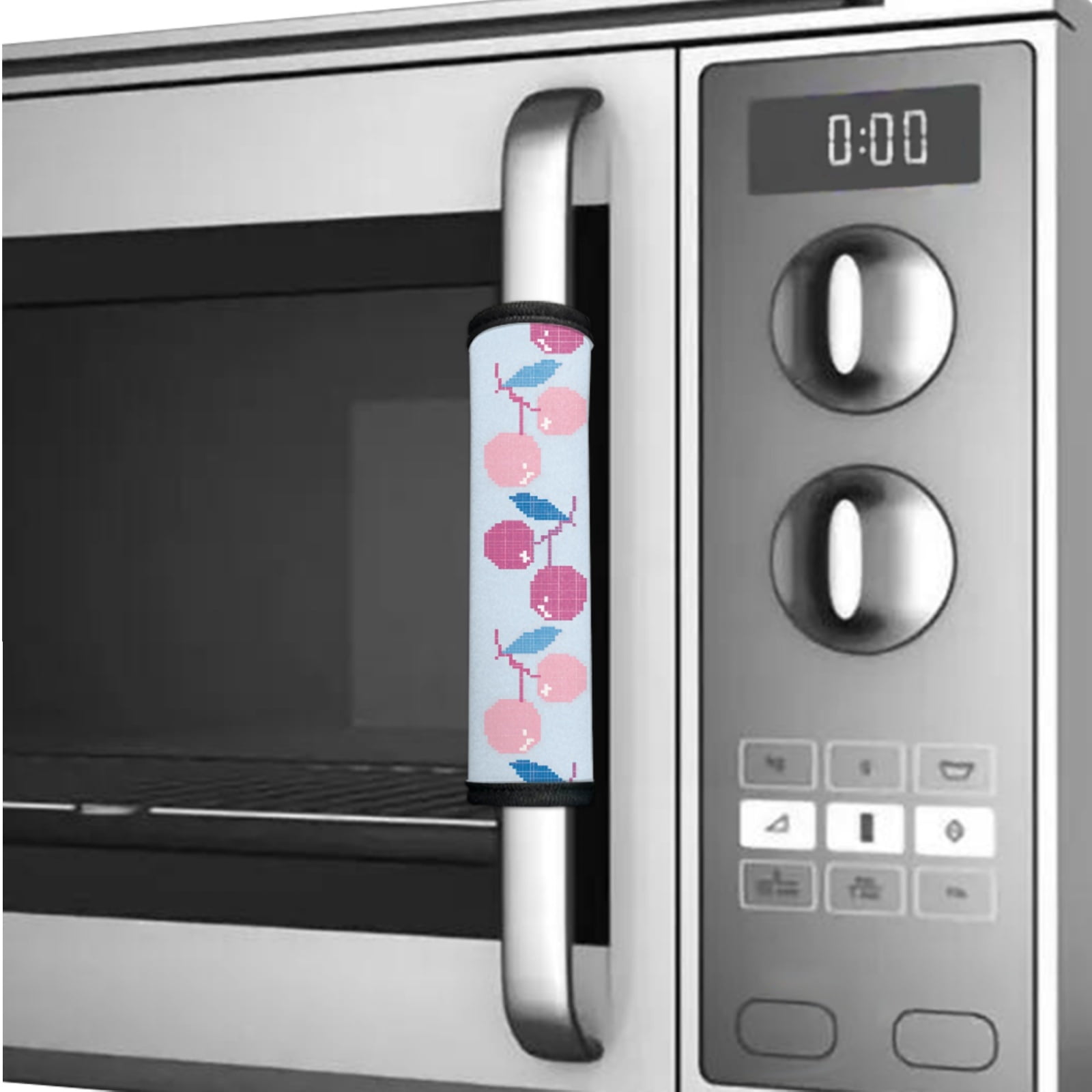 SEANATIVE Refrigerator Door Handle Covers Set of 6 Washable Kitchen Electrical Appliance Decor Handles Protective Fridge Decorations Keep Off Fingerprints, Liquids, Oil Stains, Cherry Light Blue