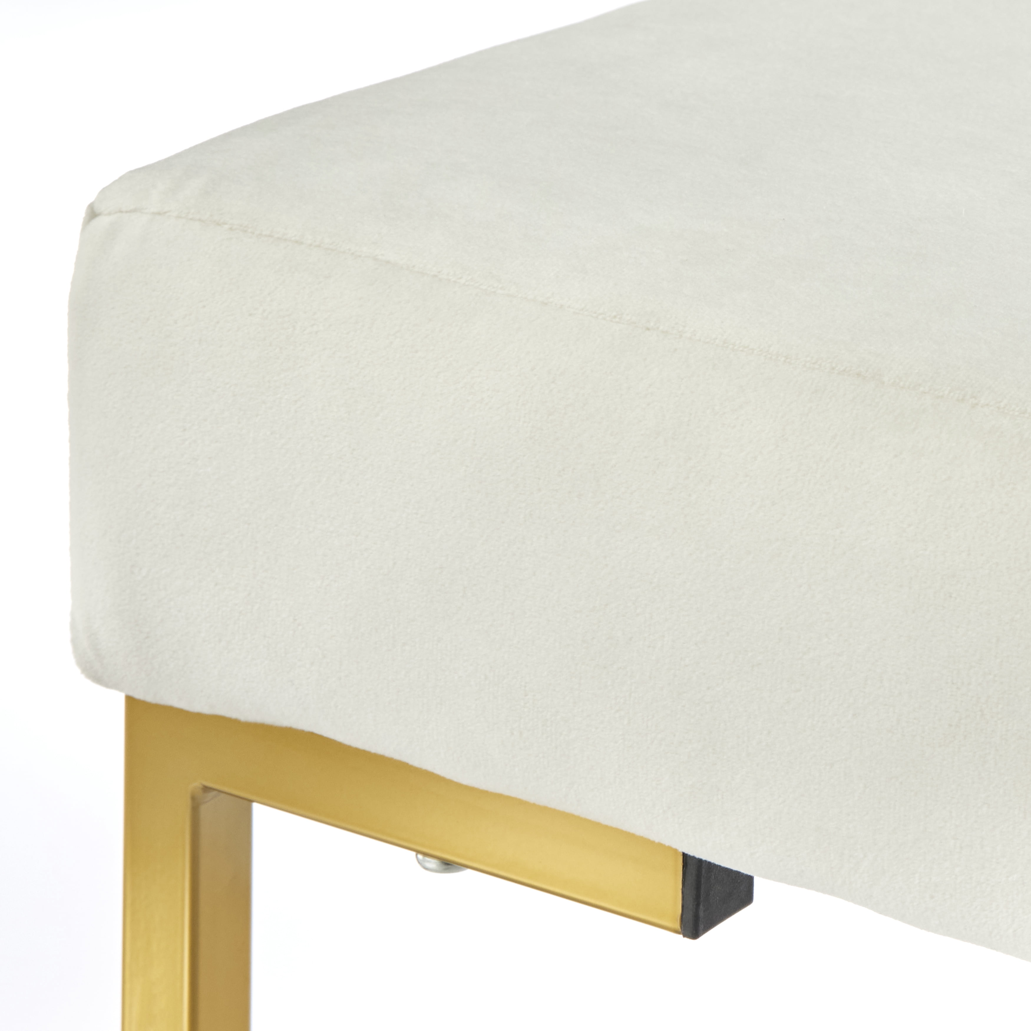 TMS Delarue Modern Velvet Upholstered Bench, White