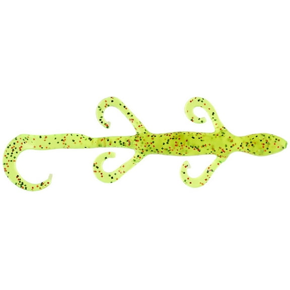 Zoom 002-118 Chartreuse Pepper Red Lizard 6" Soft Plastic Fishing Lure (9 Pack)